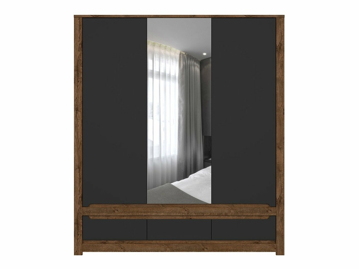 Шкаф Ophevaru 114 (Матовый черный + April дуб)