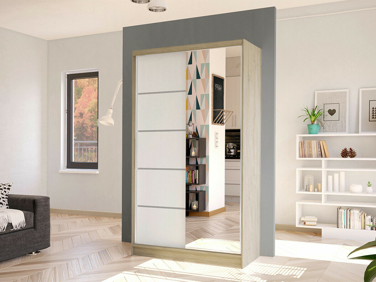 Skapis Closico 166 (Sonomas ozols + Balts)