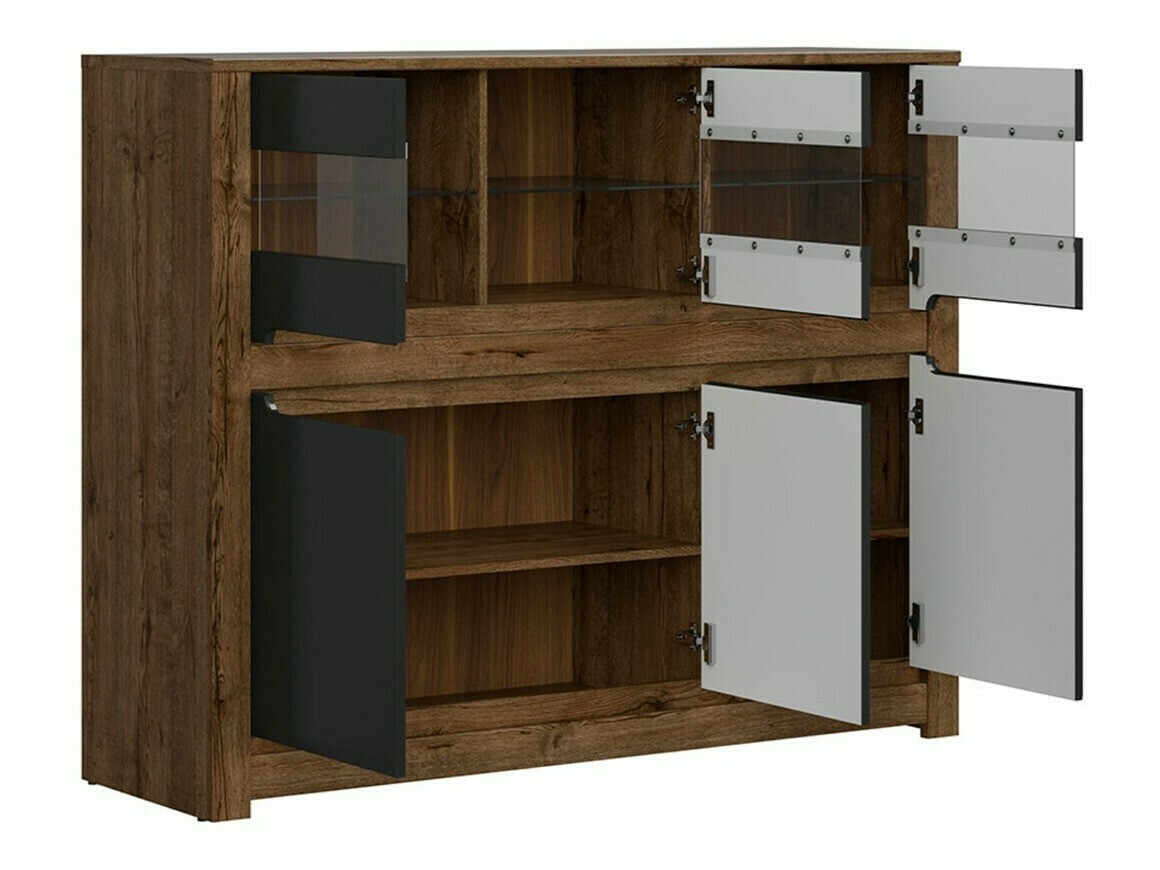 Skapis Ophevaru 102 (Matēts melns + April ozols)