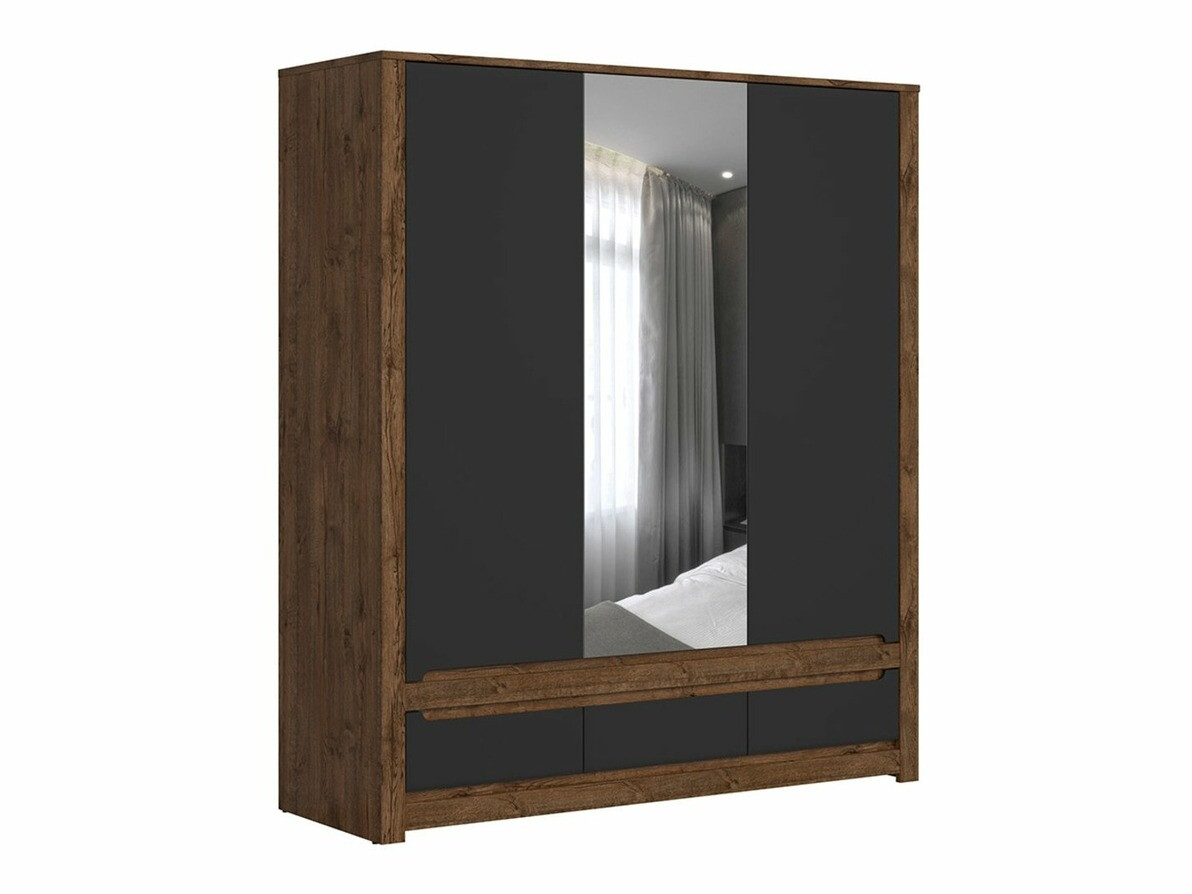 Skapis Ophevaru 114 (Matēts melns + April ozols)