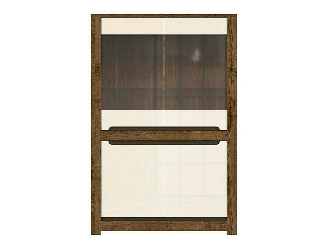 Стеллаж Ophevaru 107 (Глянцевый крем + April дуб)