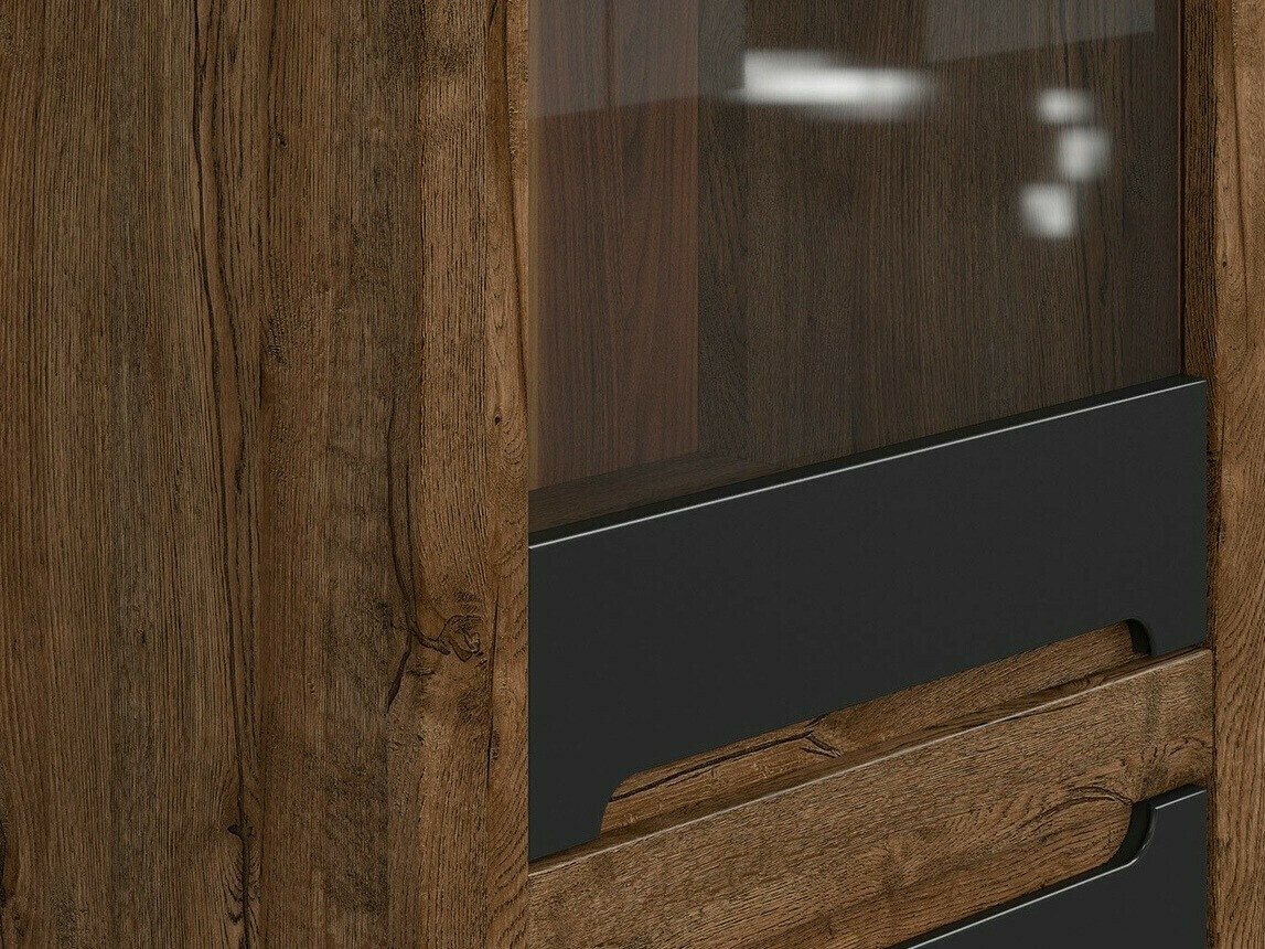 Стеллаж Ophevaru 105 (Матовый черный + April дуб)