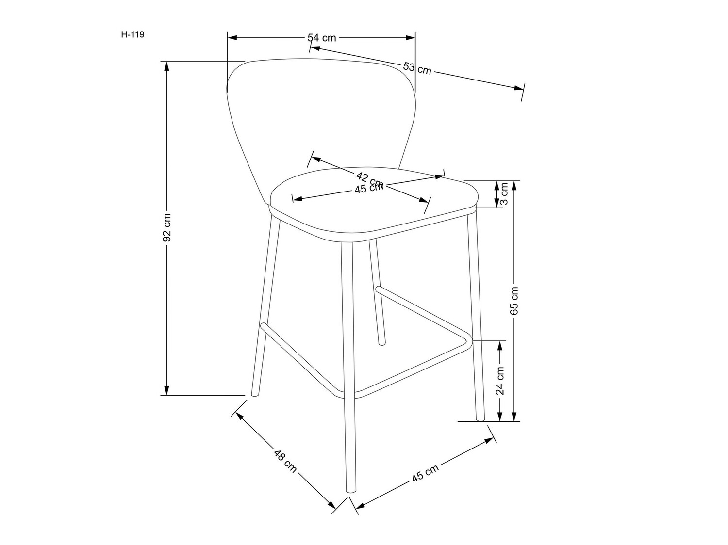 Zemais bāra krēsls Houston 1510