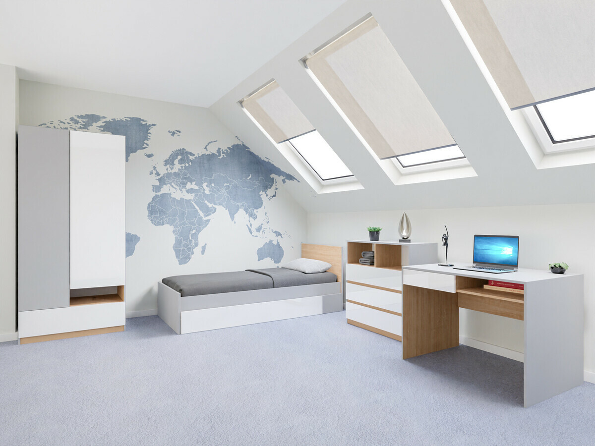 Mēbeļu komplekts Nuevaru 118 (Glancēts balts)