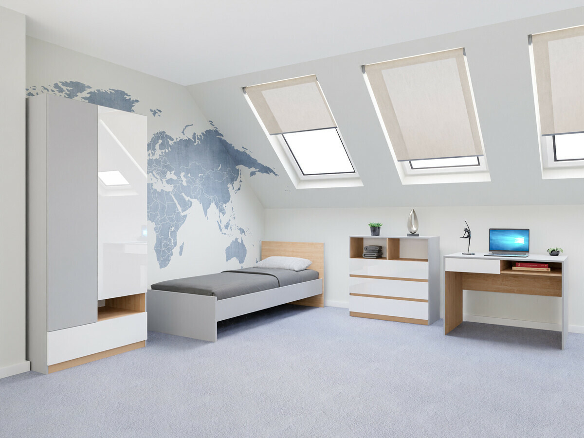 Mēbeļu komplekts Nuevaru 118 (Glancēts balts)