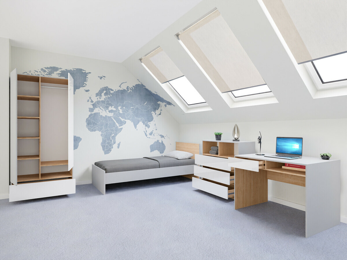 Mēbeļu komplekts Nuevaru 118 (Glancēts balts)