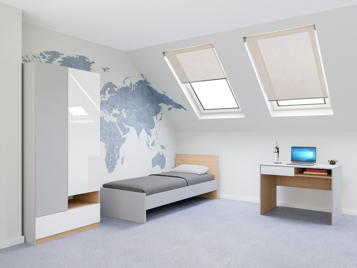 Mēbeļu komplekts Nuevaru 118 (Glancēts balts)