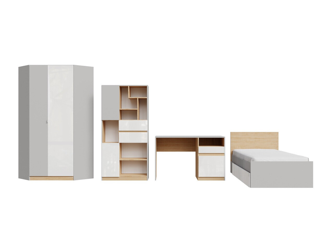 Mēbeļu komplekts Nuevaru 120 (Glancēts balts)