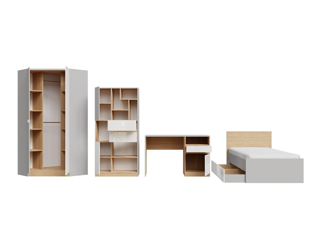 Mēbeļu komplekts Nuevaru 120 (Glancēts balts)