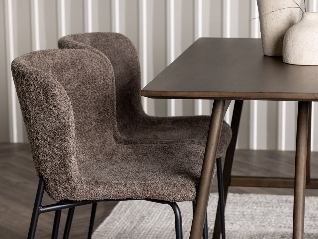 Ēdamistabas komplekts Dallas 4114 (Tumši pelēks + Melns)