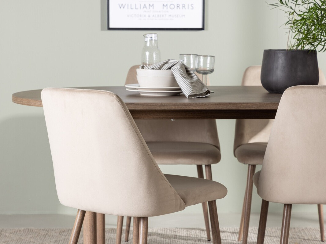 Ēdamistabas komplekts Dallas 4130 (Bēšs + Rieksts)