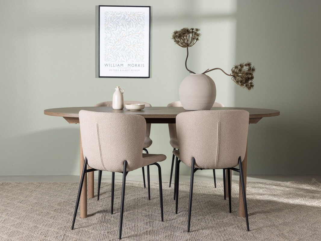 Ēdamistabas komplekts Dallas 4132 (Bēšs + Melns)