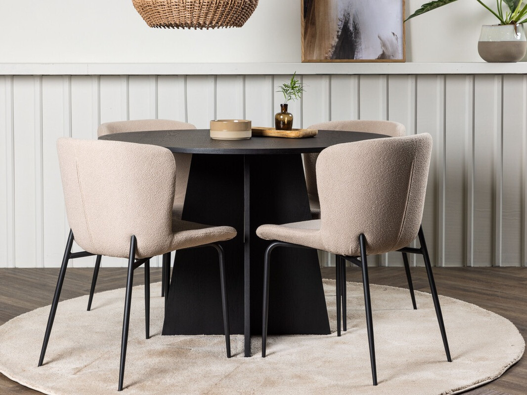 Ēdamistabas komplekts Dallas 4147 (Bēšs + Melns)