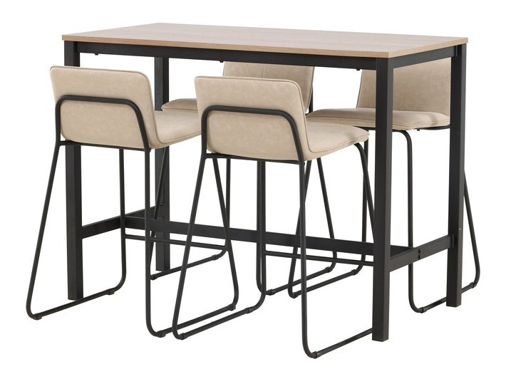 Ēdamistabas komplekts Dallas 4155 (Bēšs + Melns)