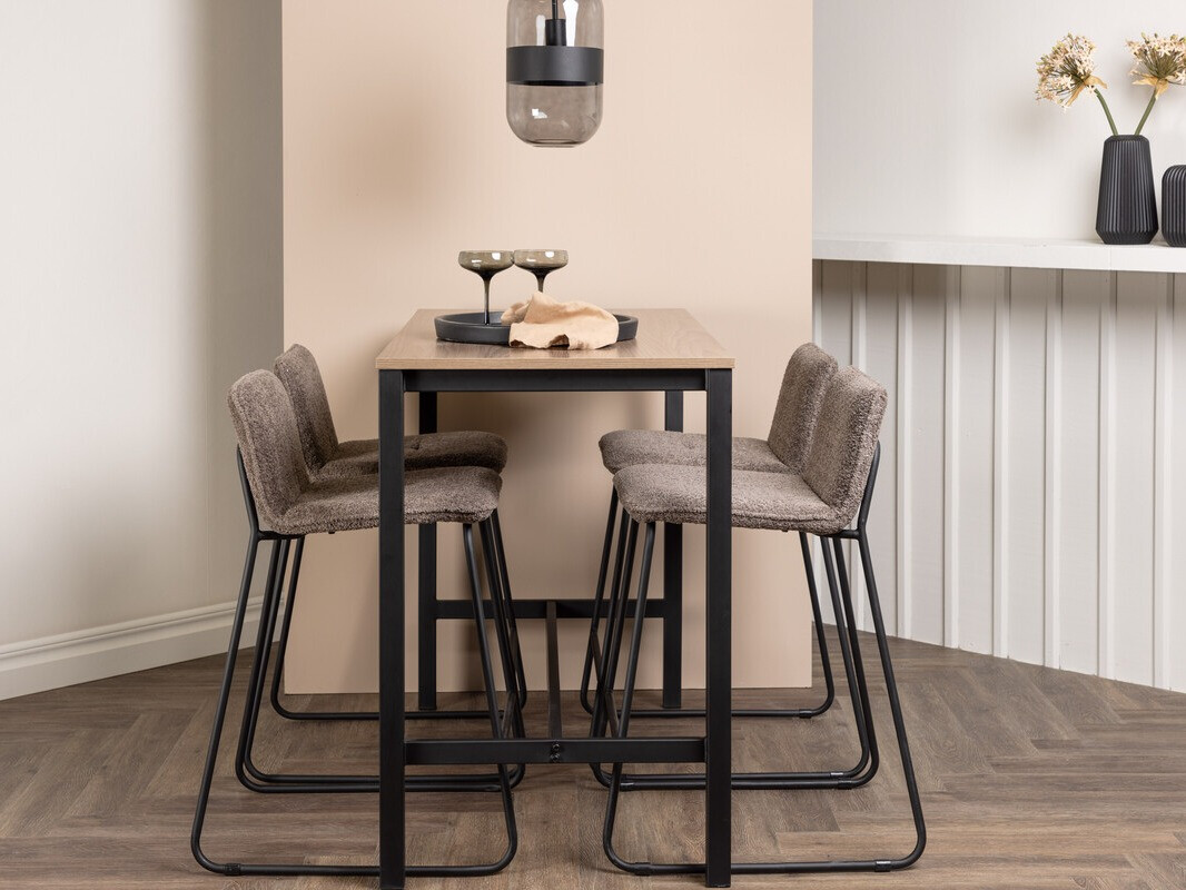 Ēdamistabas komplekts Dallas 4155 (Tumši pelēks + Melns)