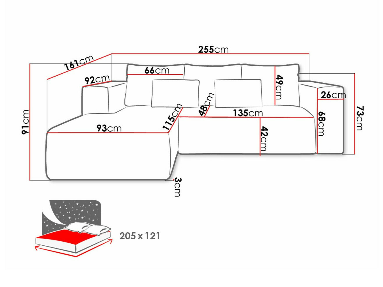 Stūra dīvāns Arvada 116 (Poso 01)
