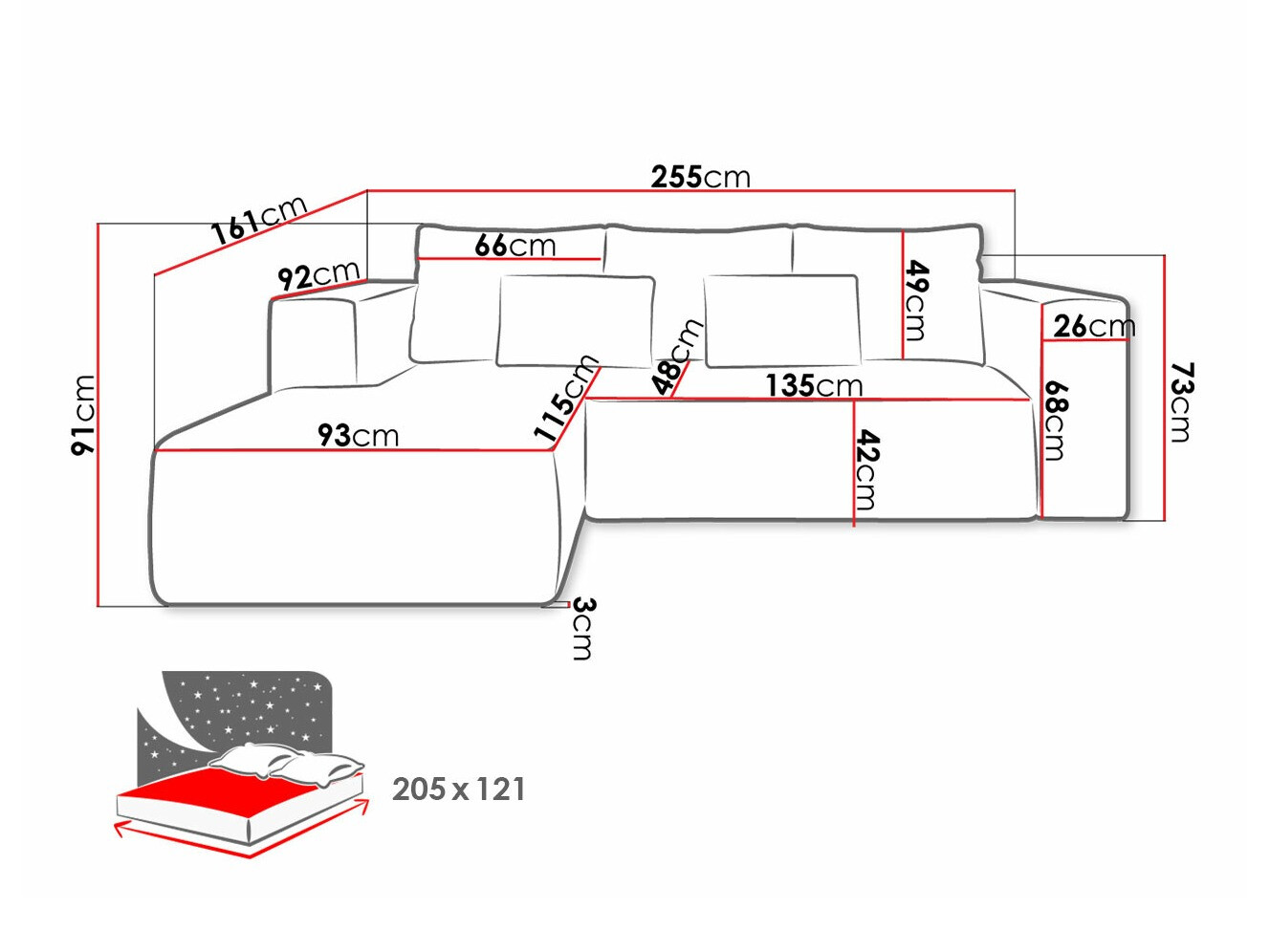 Stūra dīvāns Arvada 116 (Poso 05)