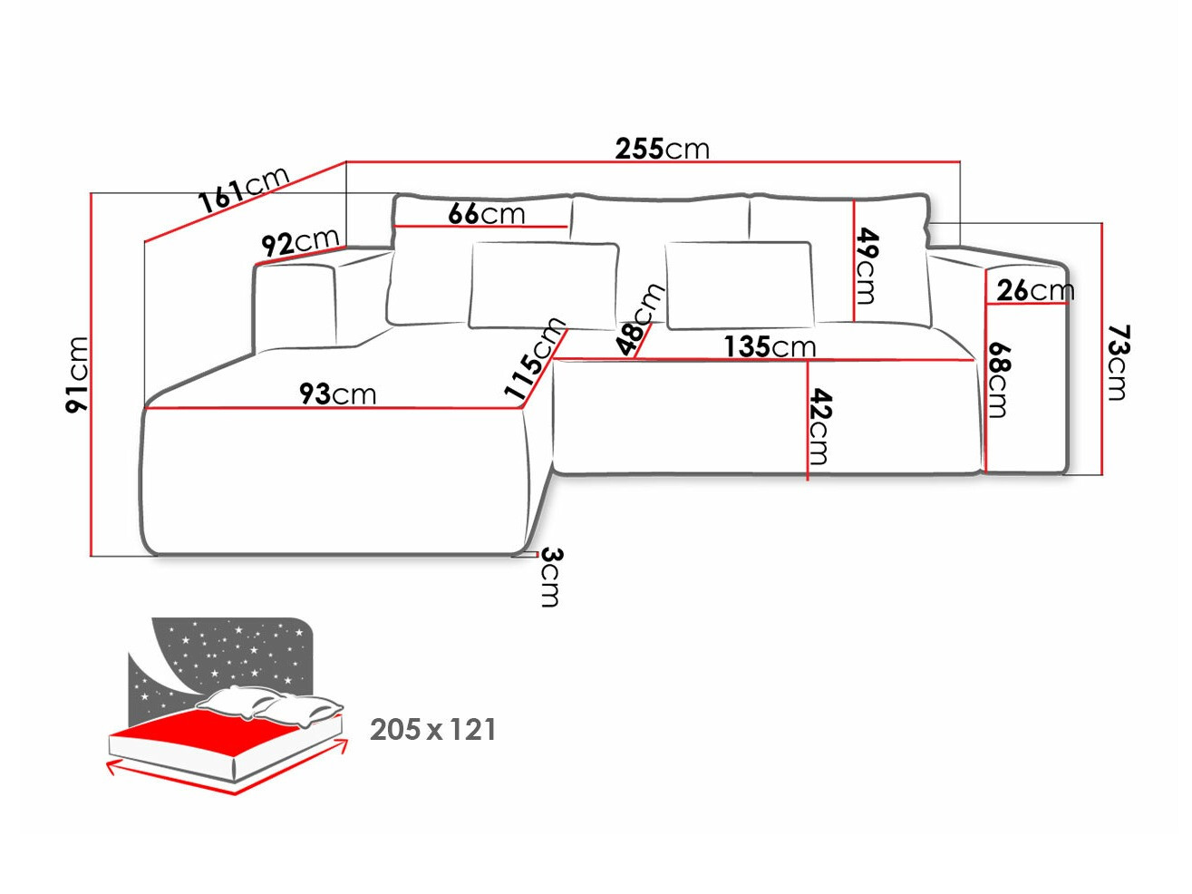 Stūra dīvāns Arvada 116 (Poso 05)