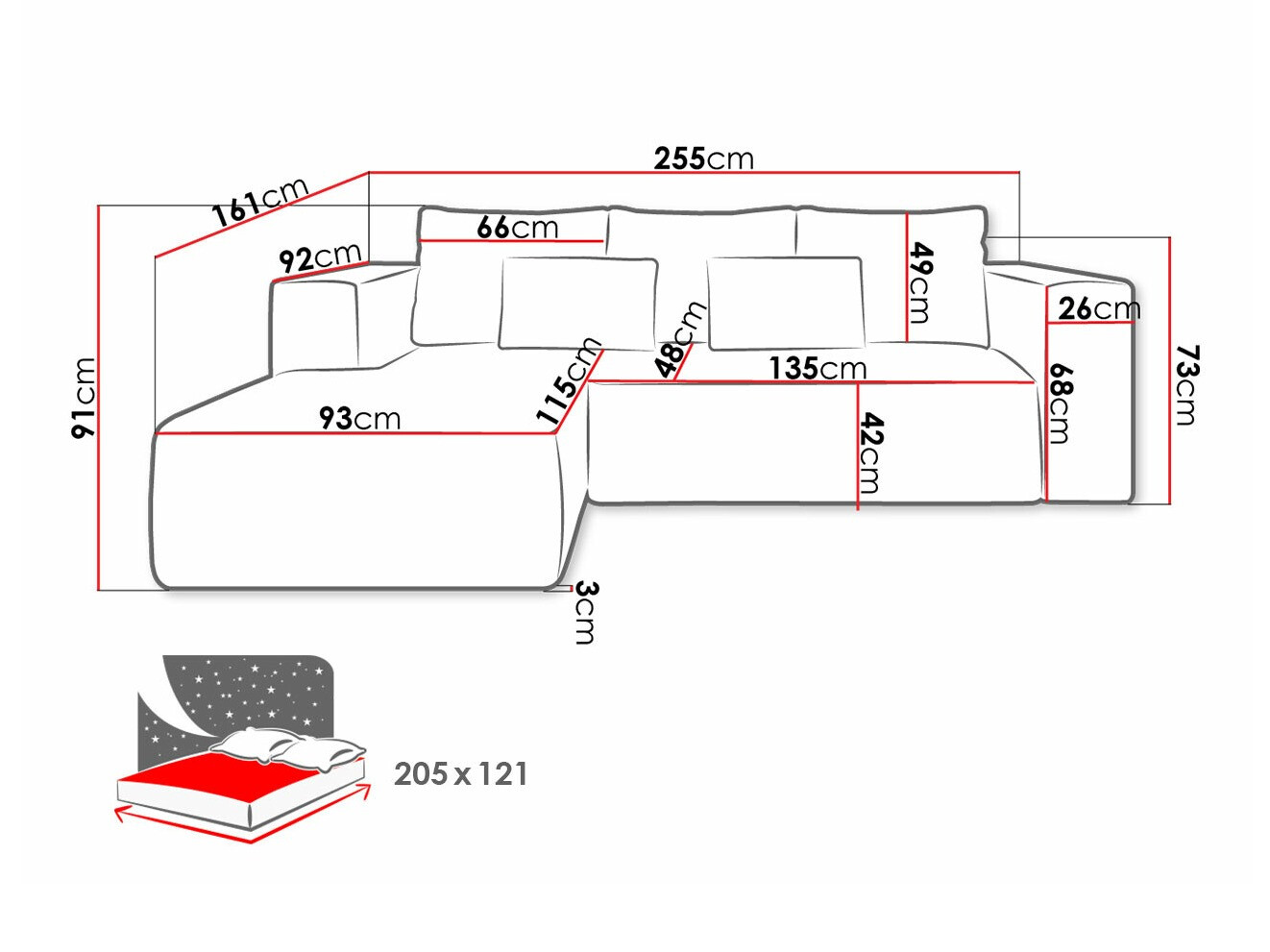 Stūra dīvāns Arvada 116 (Poso 100)