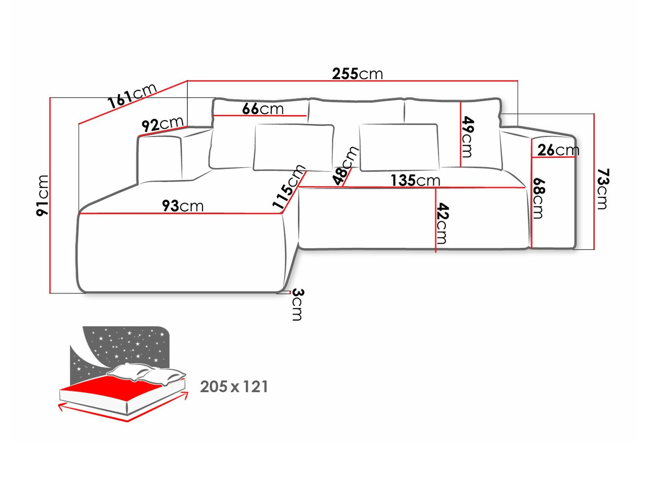 Stūra dīvāns Arvada 116 (Poso 100)