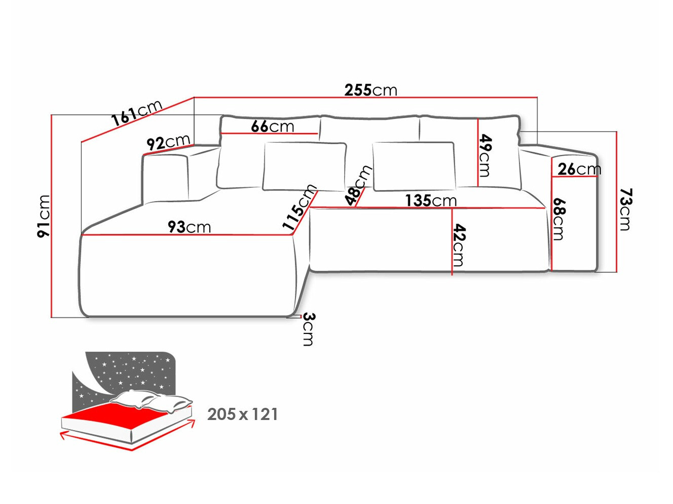 Stūra dīvāns Arvada 116 (Poso 26)