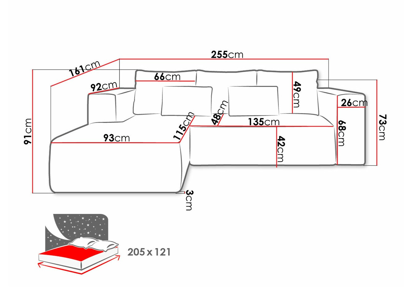 Stūra dīvāns Arvada 116 (Poso 27)
