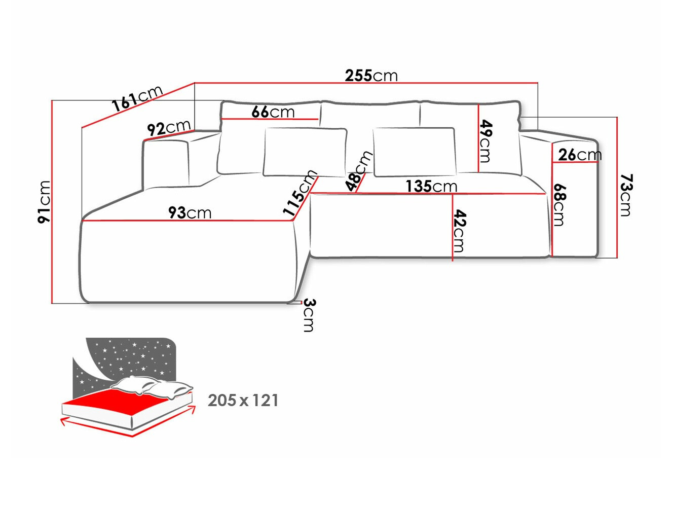 Stūra dīvāns Arvada 116 (Poso 34)