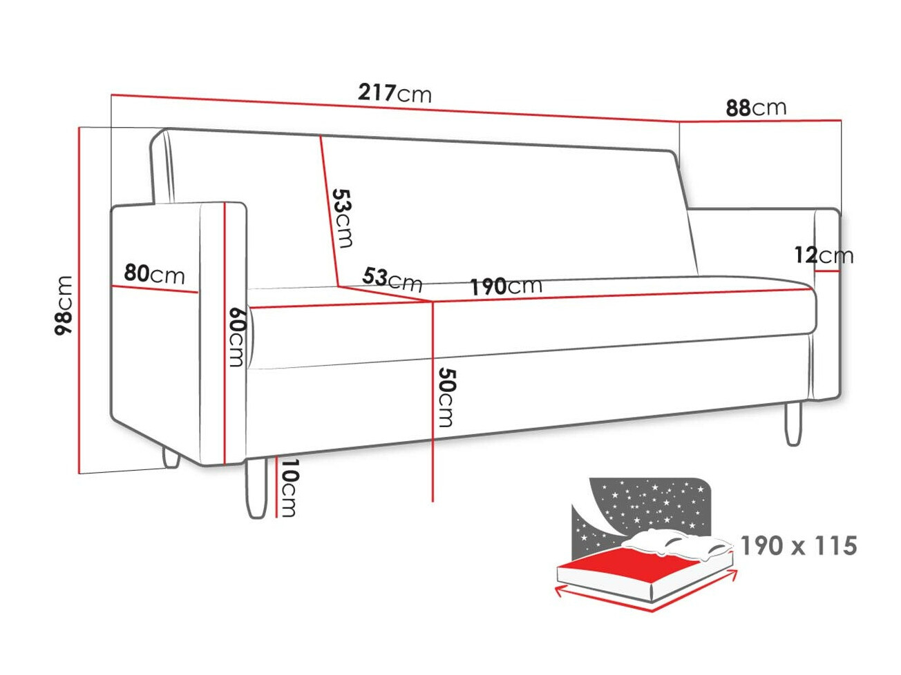 Dīvāns gulta Memphis 136 (Kronos 29)