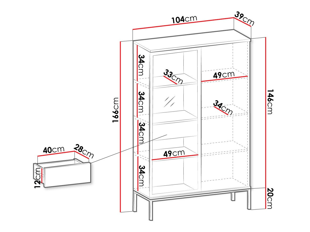 Plaukts Soferi 112 (Melns + Votan ozols)