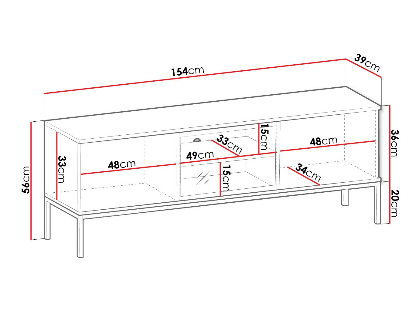 ТВ тумба Soferi 111 (Чёрный + Дуб вотан)