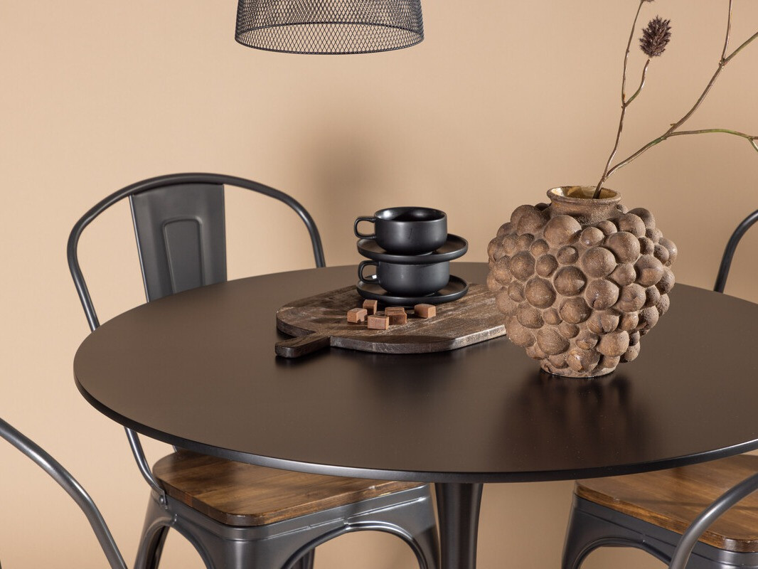 Обеденный гарнитур Dallas 4170 (Чёрный + Коричневый)