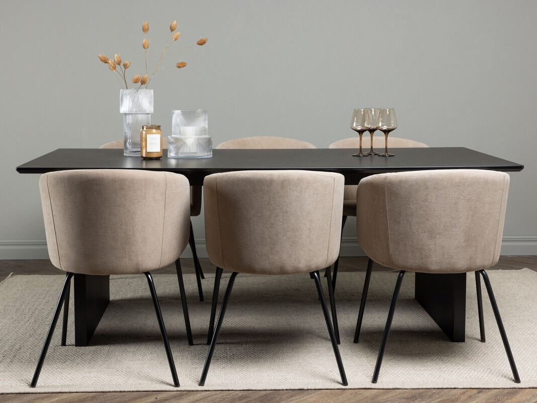 Ēdamistabas komplekts Dallas 4182 (Bēšs + Melns)