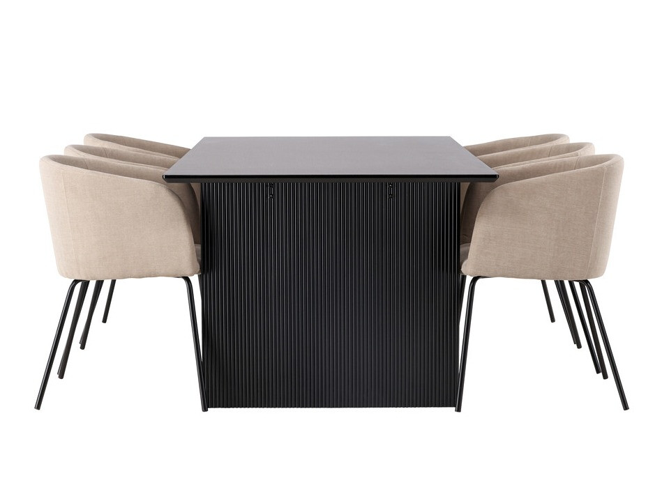 Ēdamistabas komplekts Dallas 4182 (Bēšs + Melns)