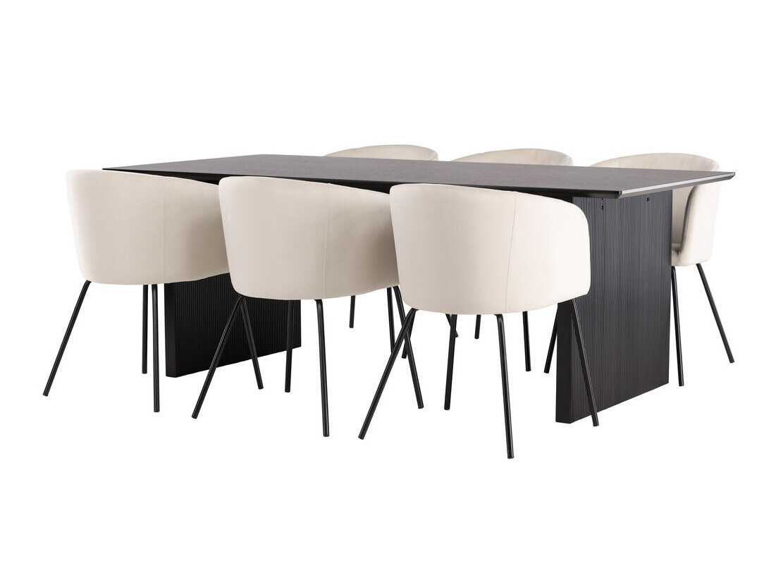 Ēdamistabas komplekts Dallas 4182 (Krēms + Melns)