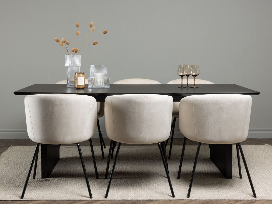 Ēdamistabas komplekts Dallas 4182 (Krēms + Melns)