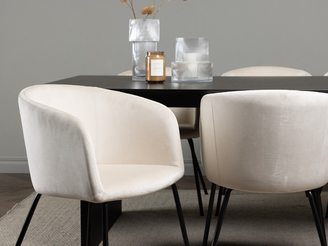 Ēdamistabas komplekts Dallas 4182 (Krēms + Melns)