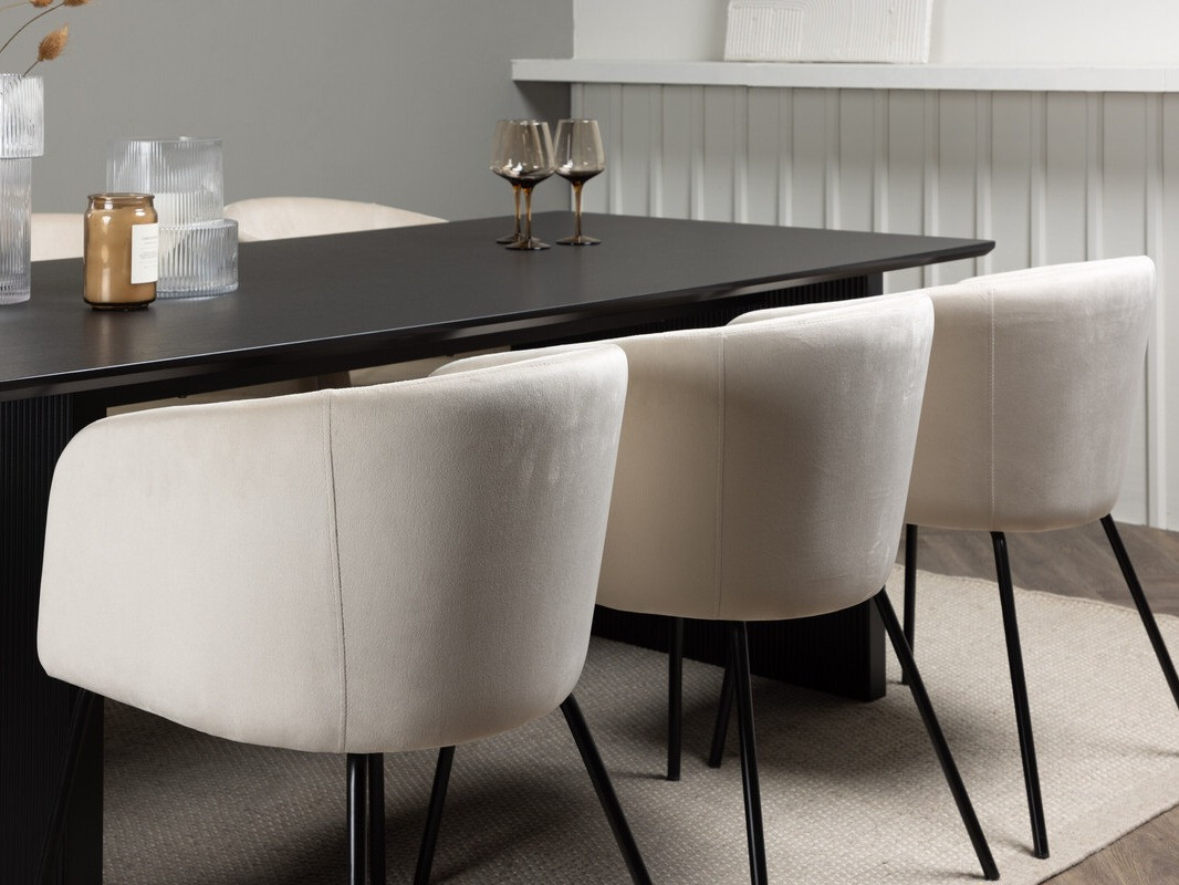 Ēdamistabas komplekts Dallas 4182 (Krēms + Melns)
