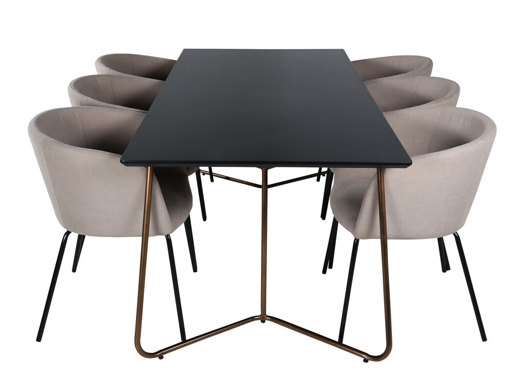 Ēdamistabas komplekts Dallas 4191 (Bēšs + Melns)