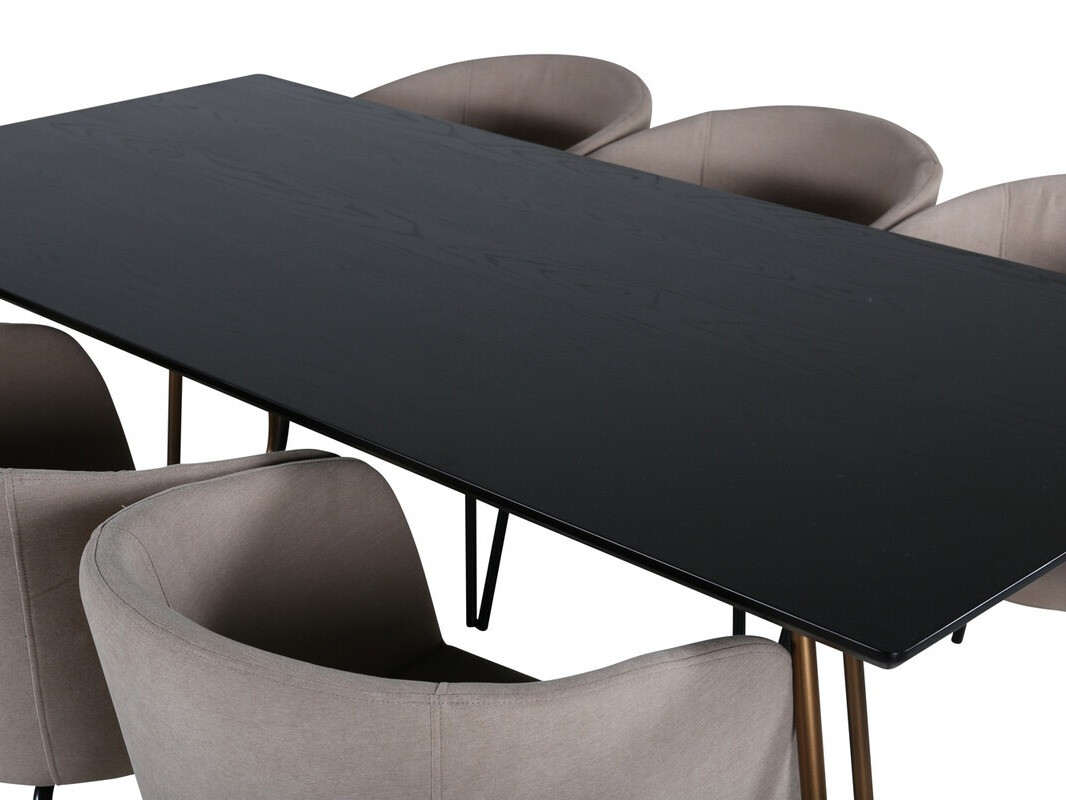 Ēdamistabas komplekts Dallas 4191 (Bēšs + Melns)