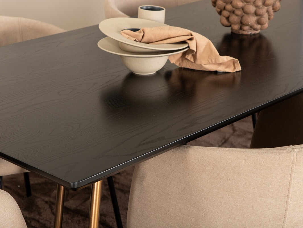 Ēdamistabas komplekts Dallas 4191 (Bēšs + Melns)