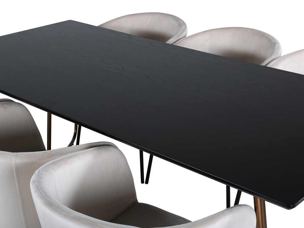 Ēdamistabas komplekts Dallas 4191 (Krēms + Melns)