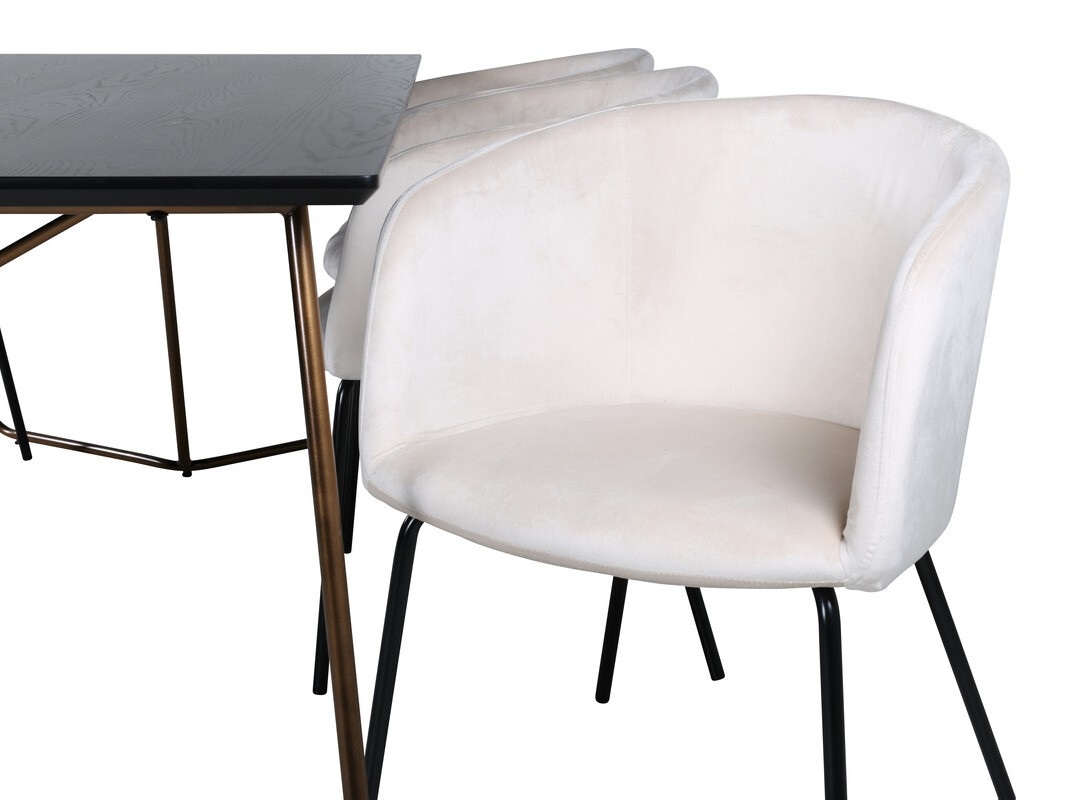 Ēdamistabas komplekts Dallas 4191 (Krēms + Melns)