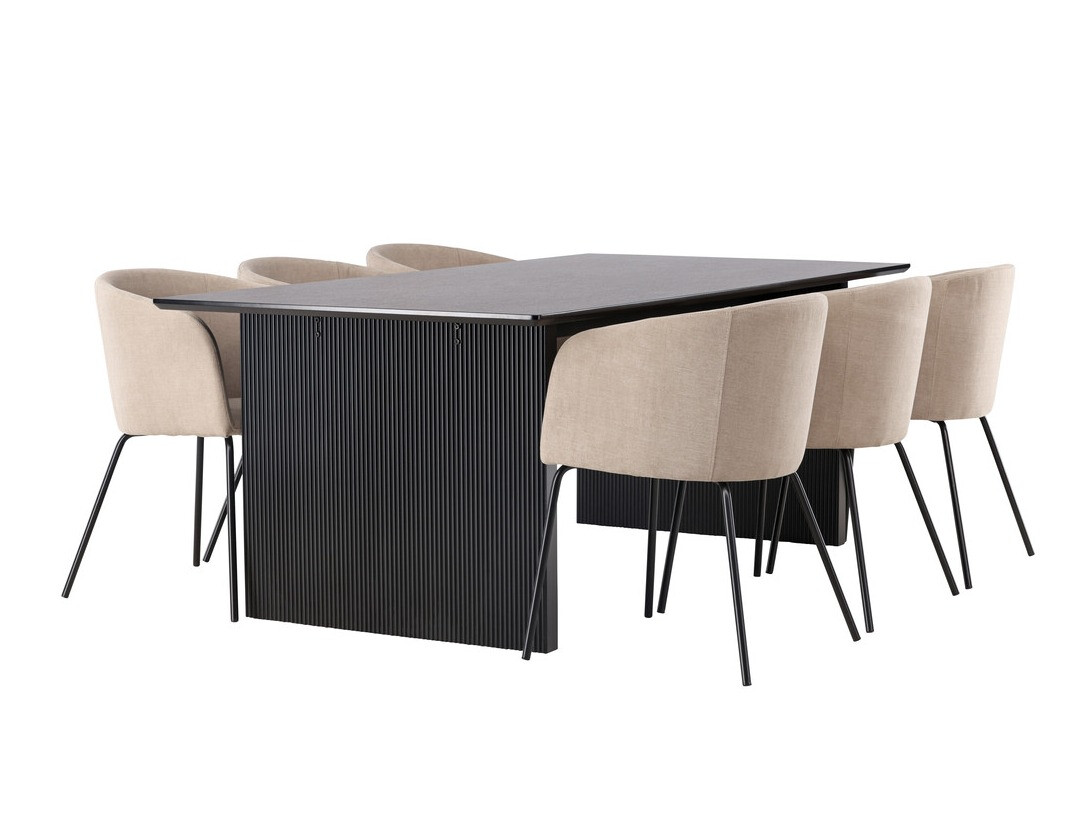 Обеденный гарнитур Dallas 4182 (Бежевый + Чёрный)