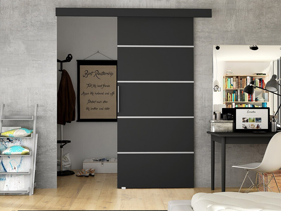 Bīdāmas durvis Closico 170 (Melns)