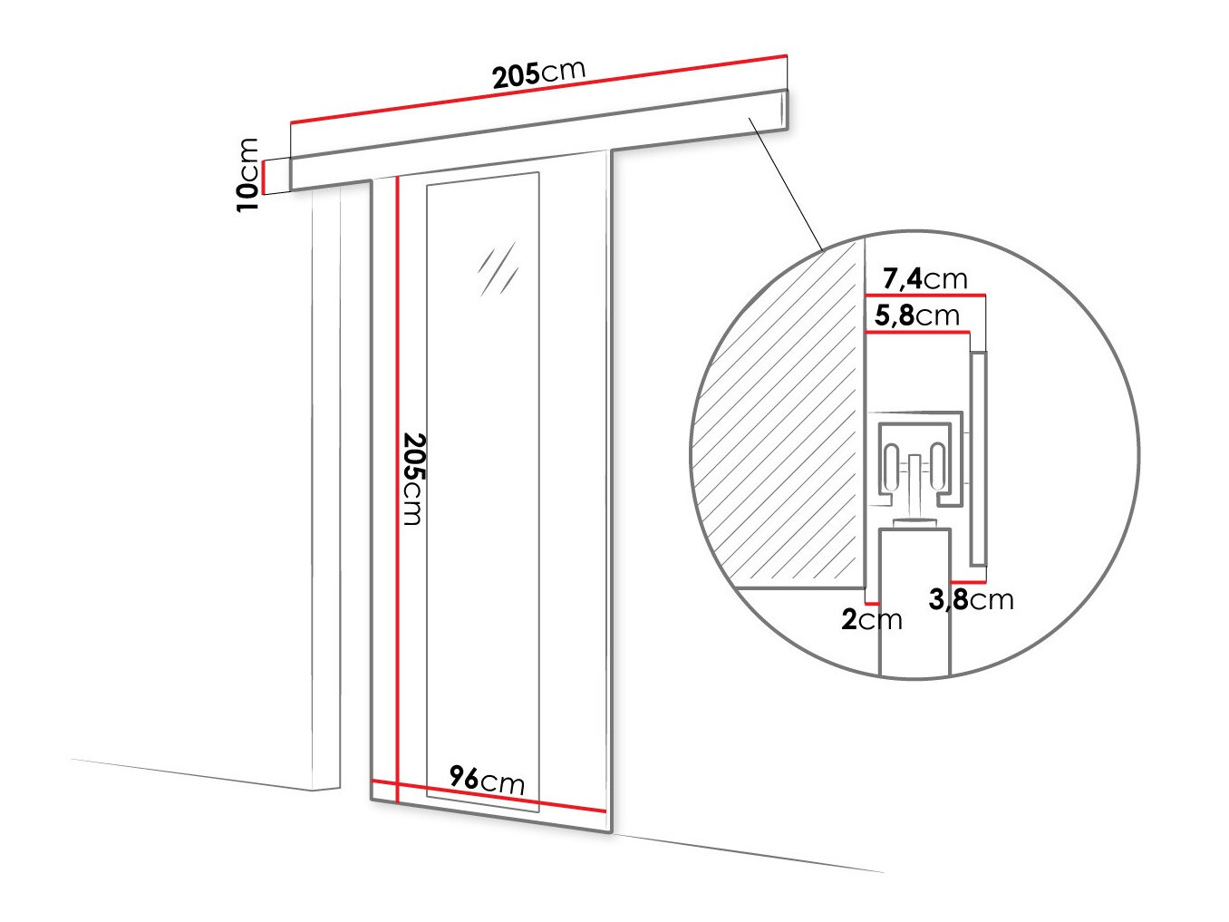 Bīdāmas durvis Closico 175 (Brūns)