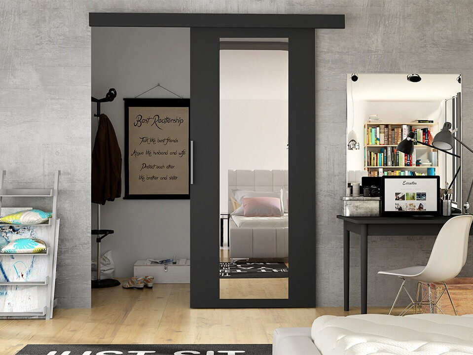 Bīdāmas durvis Closico 175 (Melns)