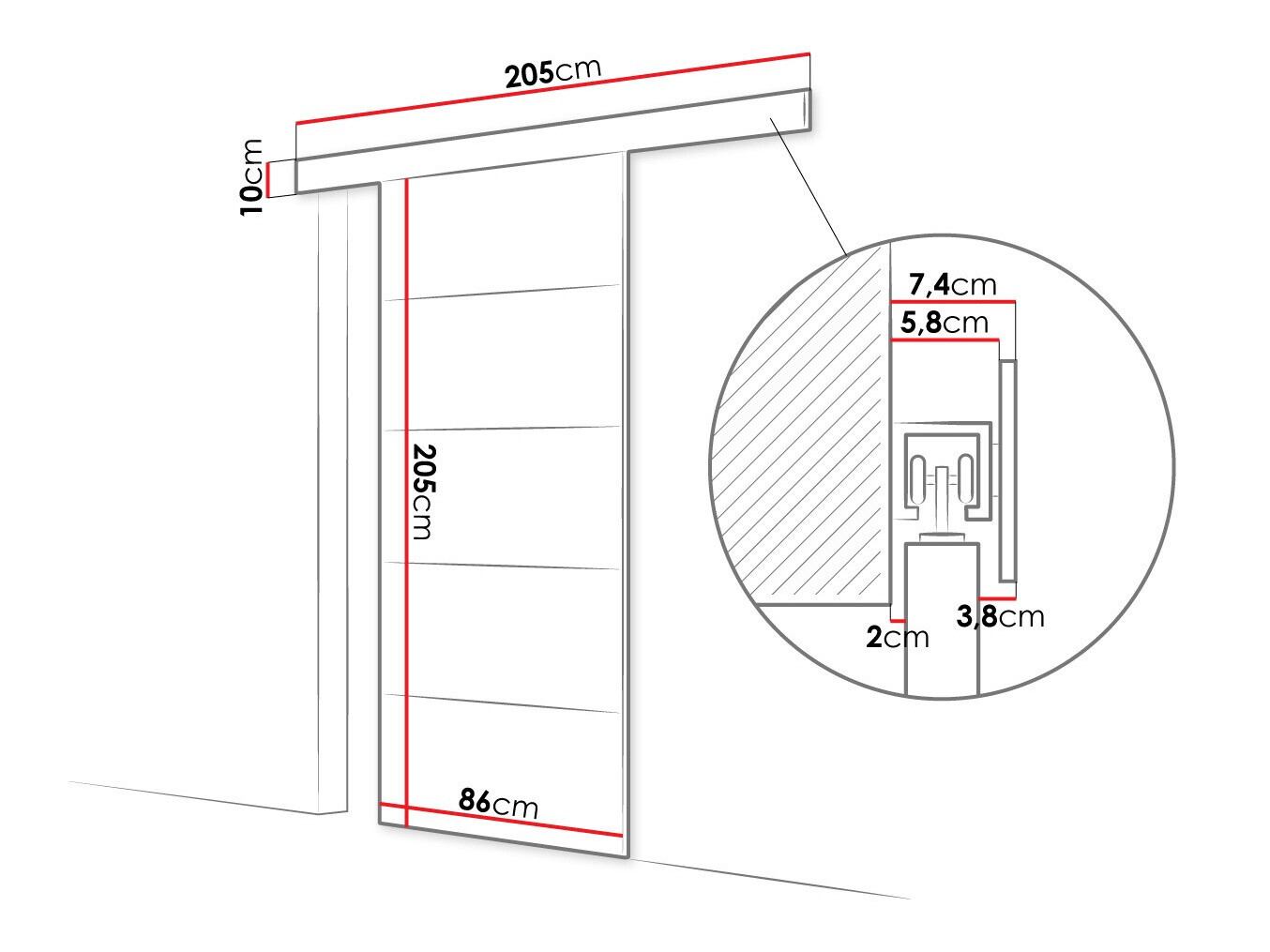 Bīdāmas durvis Closico Materia III (Sonomas ozols)