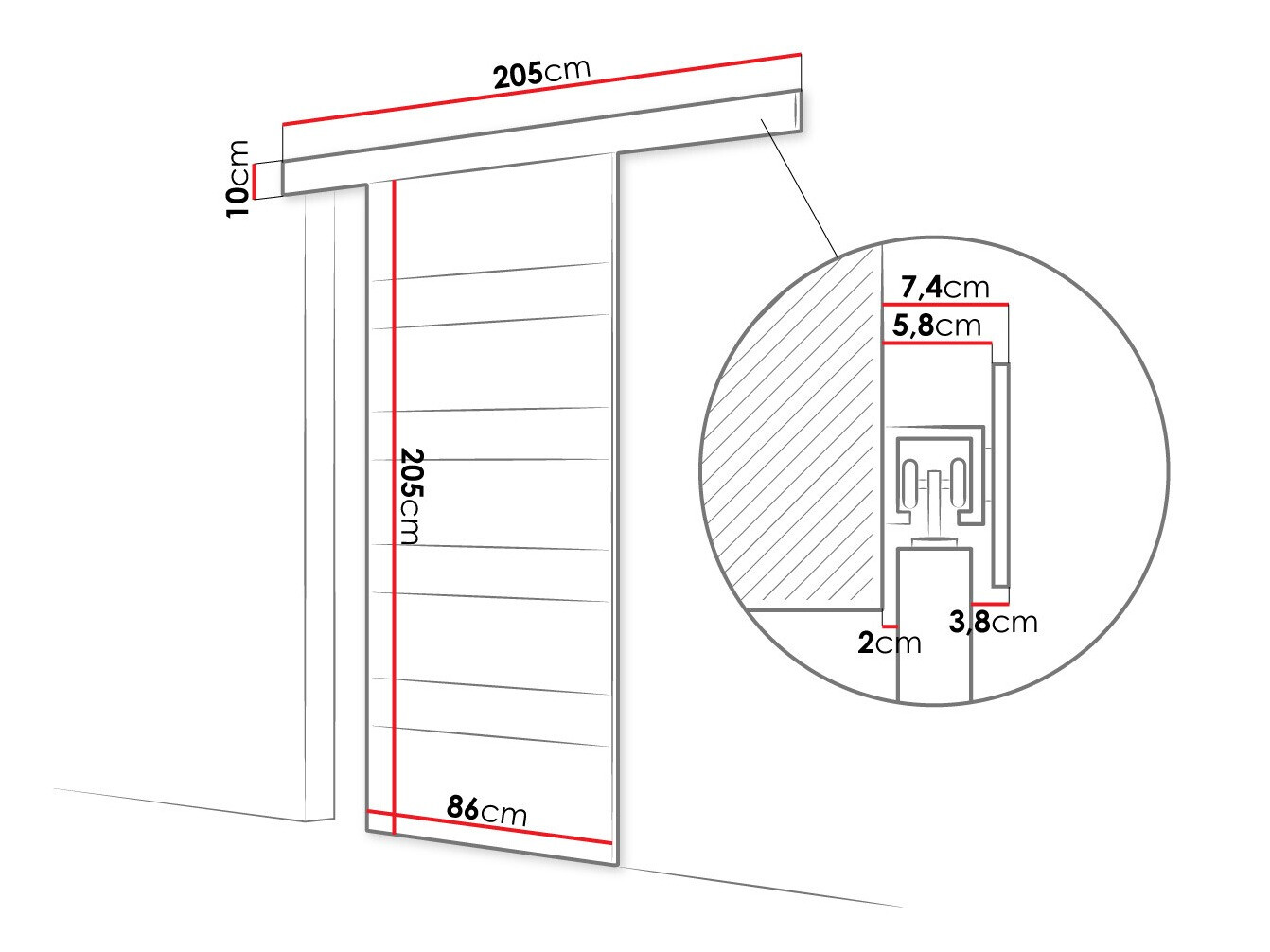Раздвижные двери Closico 173 (Чёрный + Белый)