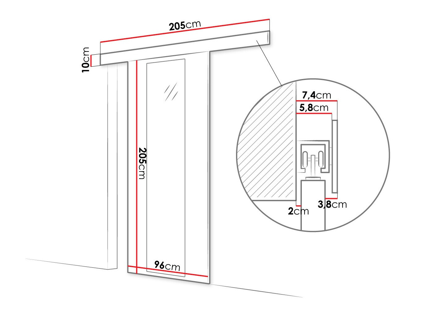 Раздвижные двери Closico 175 (Чёрный)