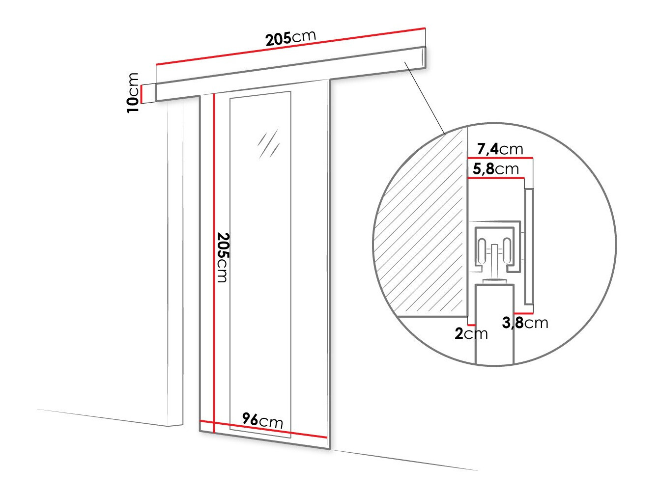 Раздвижные двери Closico 175 (Сонома Дуб)